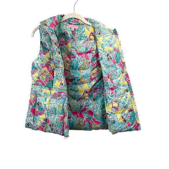 Lilly Pulitzer Lauren down Puffer Vest In the Beginning print Size XS - Picture 7 of 10